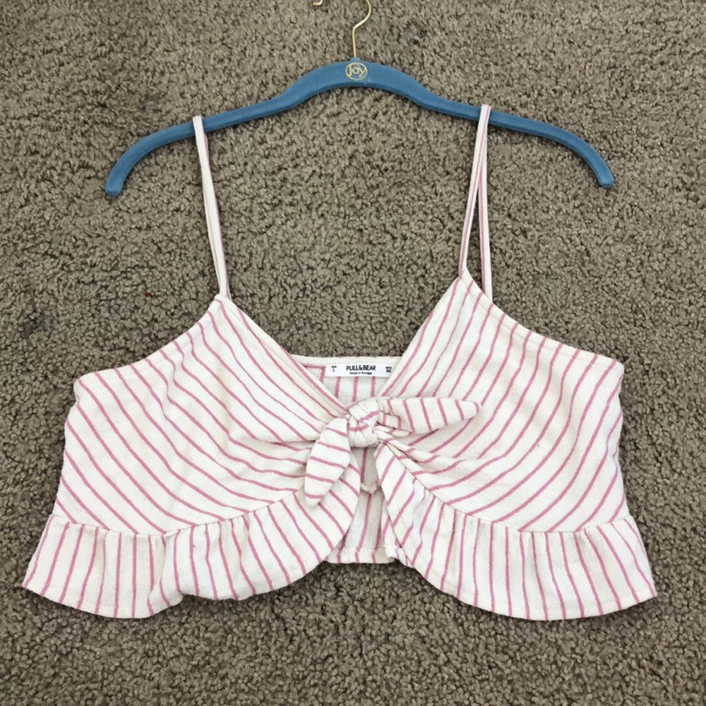 Striped Bow Crop Top/ Bra Top